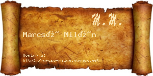 Marcsó Milán névjegykártya